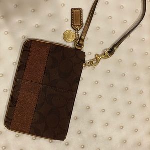 Beautiful Brown Coach Wristlet